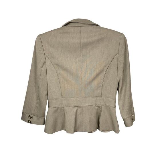 WHBM Khaki Pinstripe Hourglass Blazer Size 0 - Picture 2 of 8